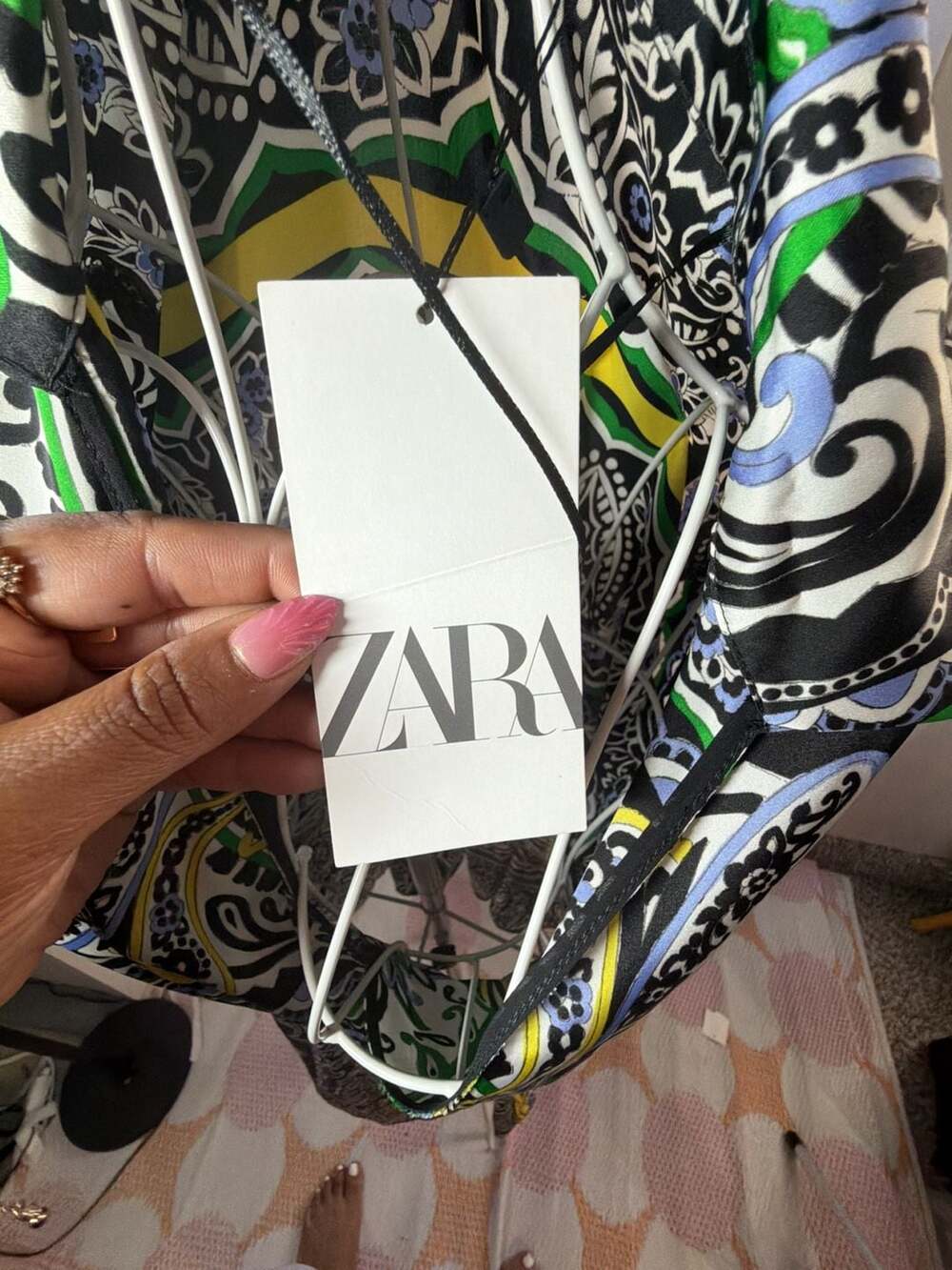 Zara Multicolored Paisley Print Lapel Collar Long Sleeve Wrap Dress Size M NWT - Picture 6 of 6